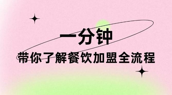 一分鐘看完，帶你了解餐飲加盟全流程！